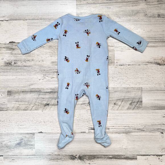 Janie and Jack Disney Mickey Mouse Sleeper Baby 6-12M Blue Zip One Piece Pajama - Picture 6 of 8